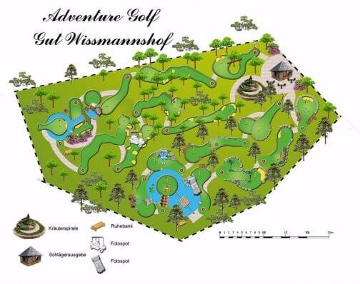 Adventure Golf Bahnen-Plan